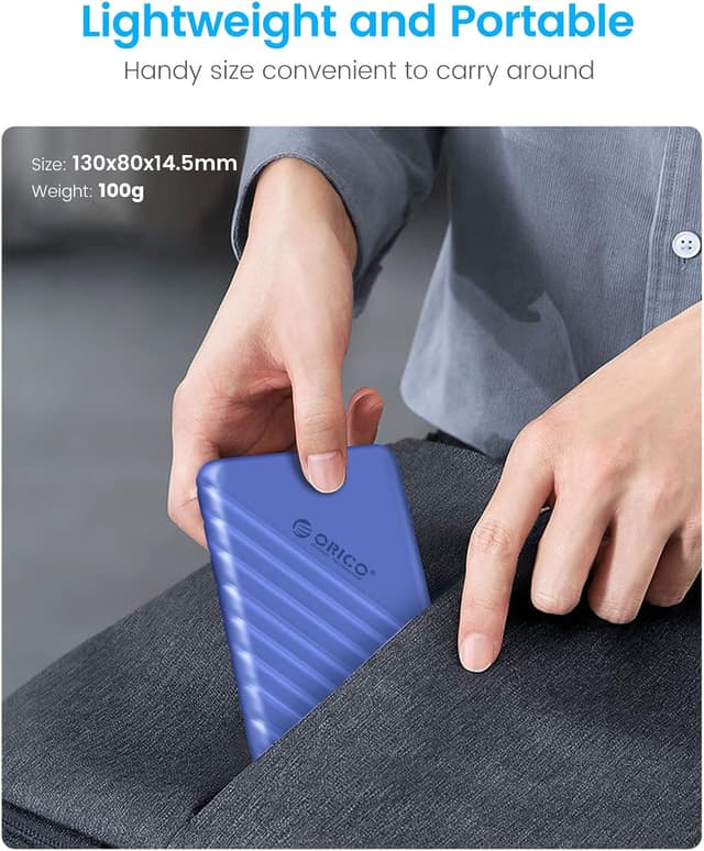 Thumbnail 5 de ORICO Boîtier disque dur 2,5" USB C 3.1 Gen 2 (Bleu, 25PW1-C) — SATA vers externe jusqu’à 6 Gbps, sans outils