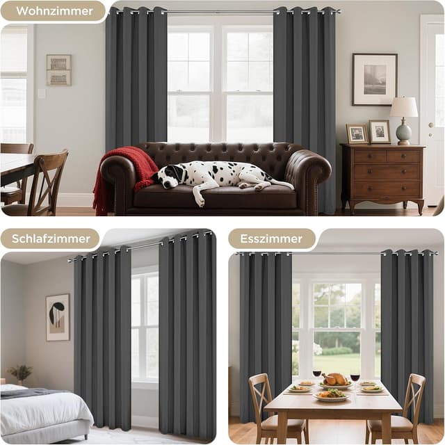 Detalle 2 de Joydeco Verdunkelungsvorhang mit Ösen 2x H137