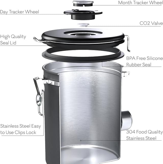 Detalle 2 de CafetastiQ 22oz Airtight Coffee Canister