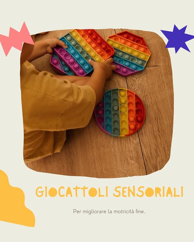 Detalle 2 de Valino Pop on It per Bambini – Set Pop Bubble impermeabile di 4 fidget (silicone, anti-stress)