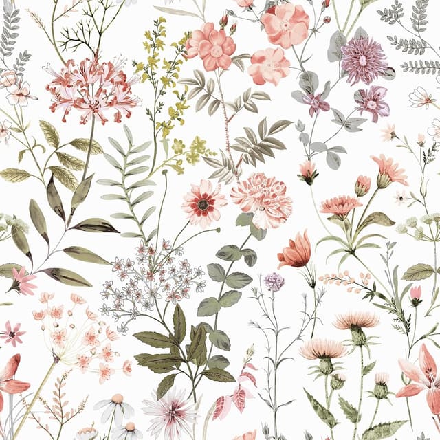Imagen de VEELIKE Vintage Peach Pink Floral Wallpaper 44.5×900 cm en OfertitasTOP
