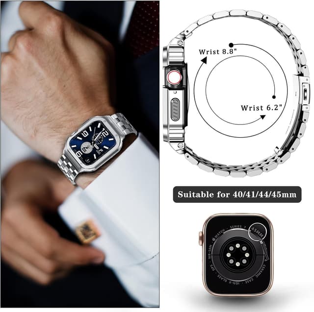 Detalle 2 de SUPLINK Stainless Steel Case with Strap for Apple Watch Ultra 3/2/1 & SE 3/2/1 & Series 11–1 (49–38mm)