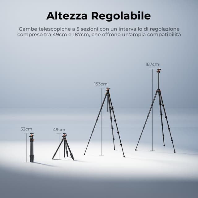 Thumbnail 5 de K&F CONCEPT A305A3+BH-40 treppiede 73 Pollici