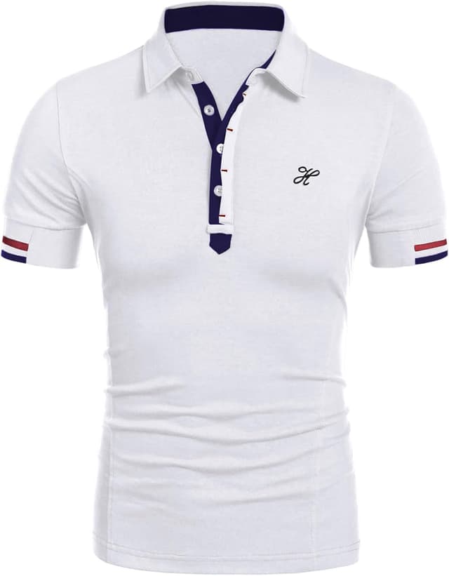 Detalle de COOFANDY Polo homme manches courtes en polyester extensible (style t-shirt de sport)