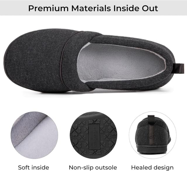 Detalle 2 de EverFoams Women’s Memory Foam Comfort Knit House Shoes with Anti-Skid Rubber Sole