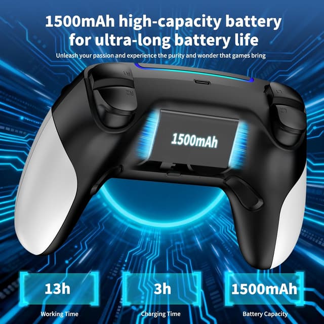 Detalle 2 de Wireless Controller JORREP 1500 mAh für PS5