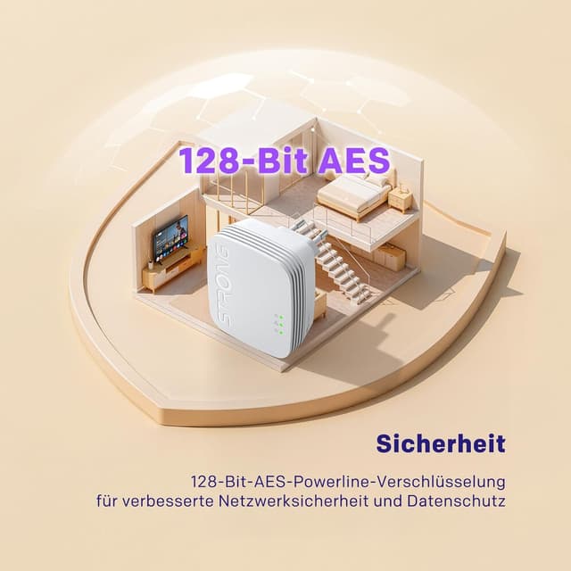 Detalle de STRONG AV600Mbit/s Powerline Adapter Set (PL600M) – HomePlug AV2 Internet-Erweiterung mit 100 Mbit/s LAN und Plug & Play