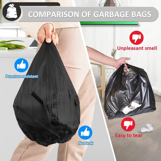 Detalle 2 de Small Black Bin Bags 4–6L Pedal Bin Liners (69 Count) – Mini HDPE Wastebasket Trash Bags