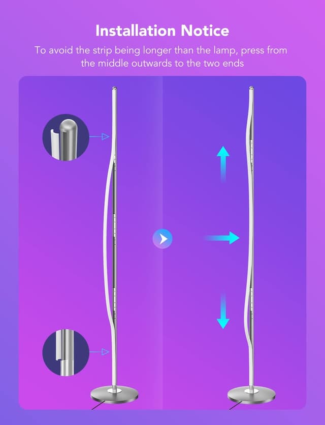 Thumbnail 6 de Govee LED Floor Lamp RGBIC (Corner Lamp, Silver) with 61 Scene Modes & Music Sync