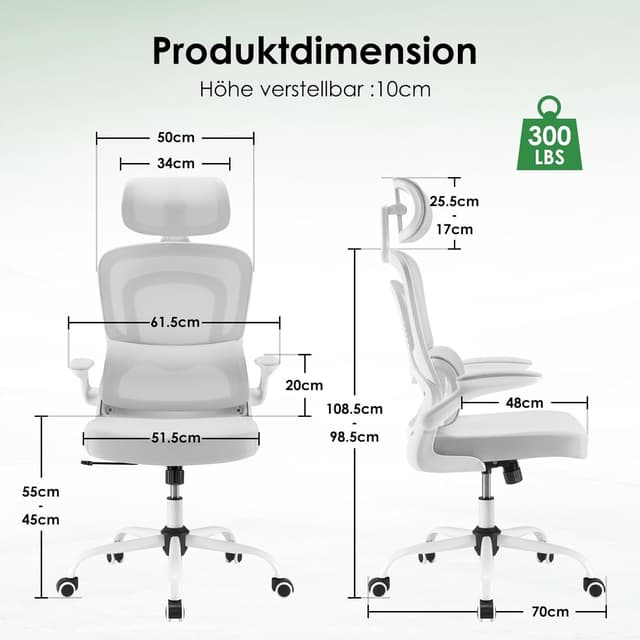 Detalle de Farini Bürostuhl mit Kopfstütze