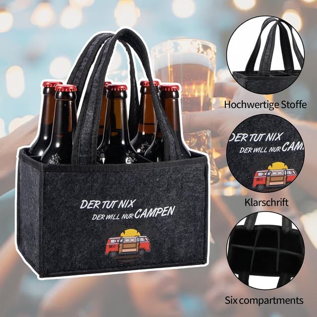 Detalle 1 de Camping-Geschenk Handtasche Bier mit Spruch