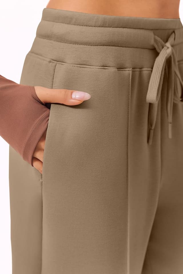 Detalle de PINSPARK pantaloni da jogging da donna a vita alta con gamba larga e cordoncino regolabile