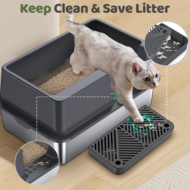 Thumbnail 4 de Gimars XL lettiera acciaio 60x40x31 cm 🐾