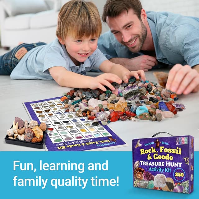 Thumbnail 2 de DANCING BEAR Rock, Mineral & Geodes Kit 250 pc 🪨