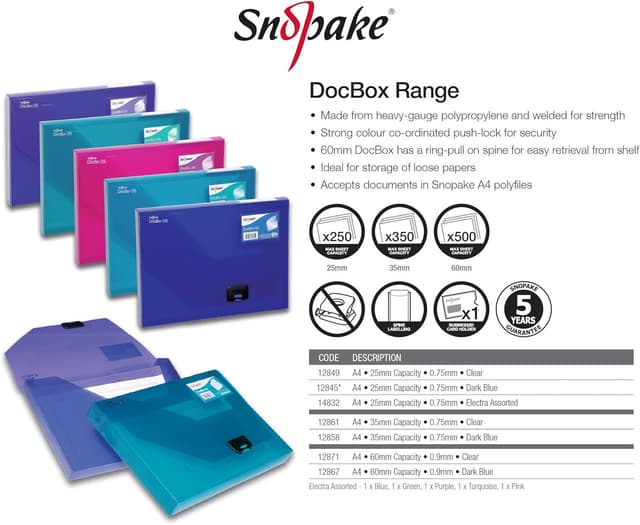 Detalle 1 de Snopake A4 DocBox Clear 35 mm Box File