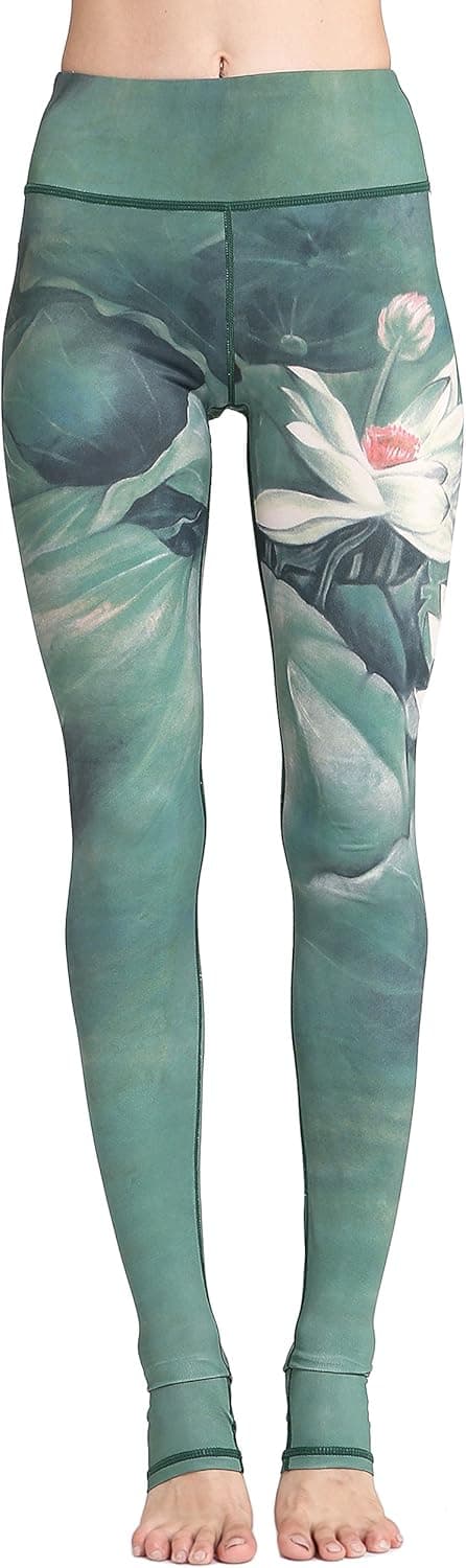 Detalle de Leggings d’entraînement femme FLYILY à haute taille – Motif aquarelle