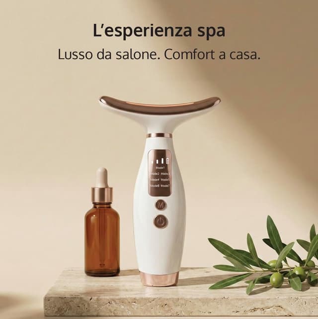 Detalle de Massaggiatore Viso Angelite con LED, calore e vibrazione per lifting e rassodare