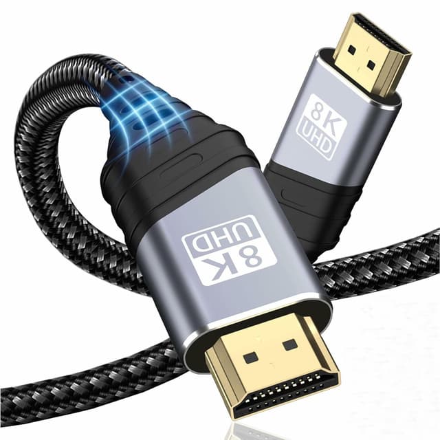 Detalle de TEFLOTY HDMI 2.1 Kabel 8K (48 Gbit/s) für 8K@60 Hz, 4K@120 Hz, eARC & HDR