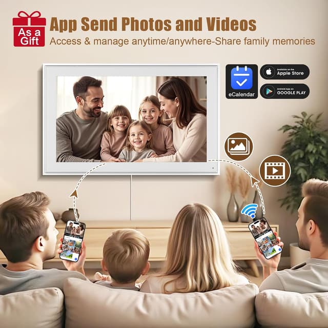 Detalle de Smart Digital Calendar 21.5-Inch WiFi Touchscreen Wall & Desk Planner with Shared Chore Chart