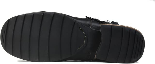 Detalle de OSSTONE Retro Schwarz Herren Leder-Chukka & Worker Boots OS-5008-8-N mit Gummisohle