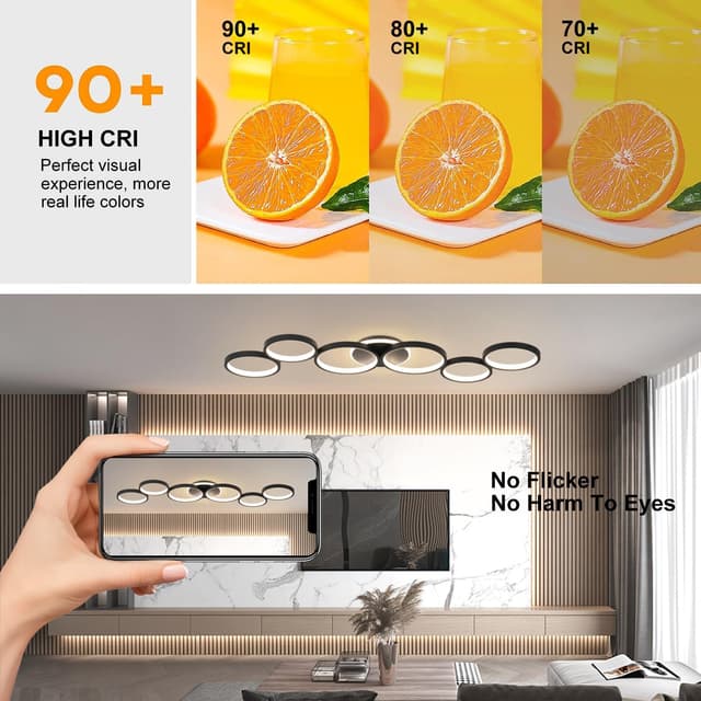 Thumbnail 6 de LED Deckenleuchte Schwarz 113 cm mit Dimmfunktion