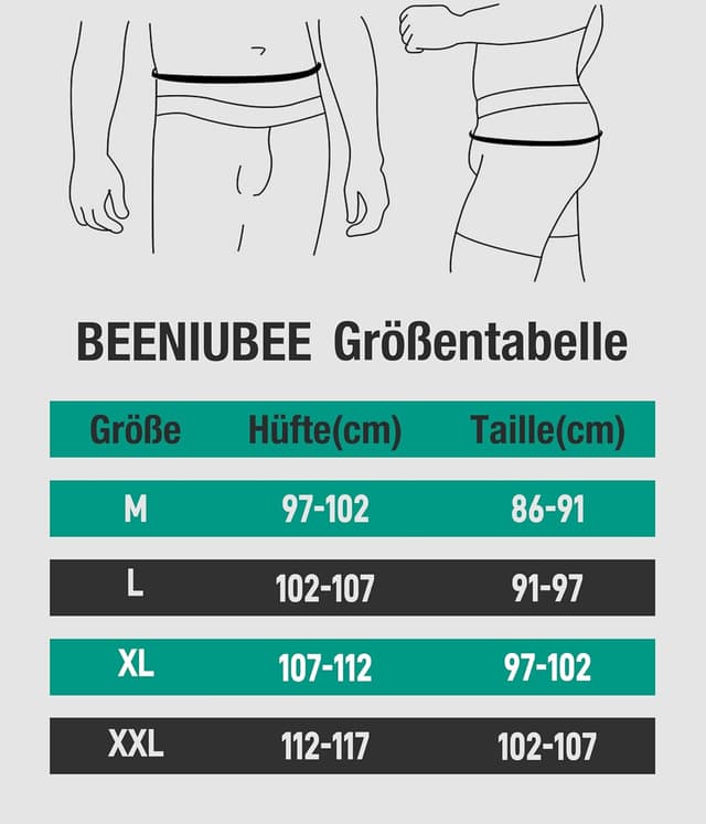 Detalle 2 de BEENIUBEE Inkontinenz Pants Männer im 3er-Set mit saugfähigem Pad (bis 100 ml), waschbar und wiederverwendbar, Schwarz, XL