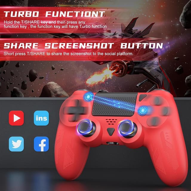Detalle 2 de GGiking Wireless Controller für PS4 mit Turbo