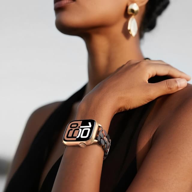 Thumbnail 6 de V-MORO Amber Tortoiseshell Resin Band for Apple Watch (Series 1–11, 41mm/40mm/38mm/42mm)