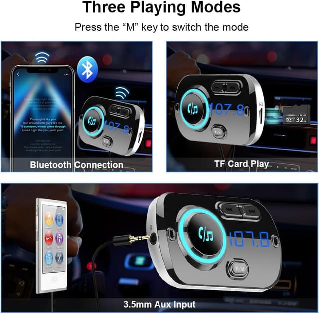 Thumbnail 2 de SONRU FM Transmitter Bluetooth 5.3 with 30W PD Car Charger