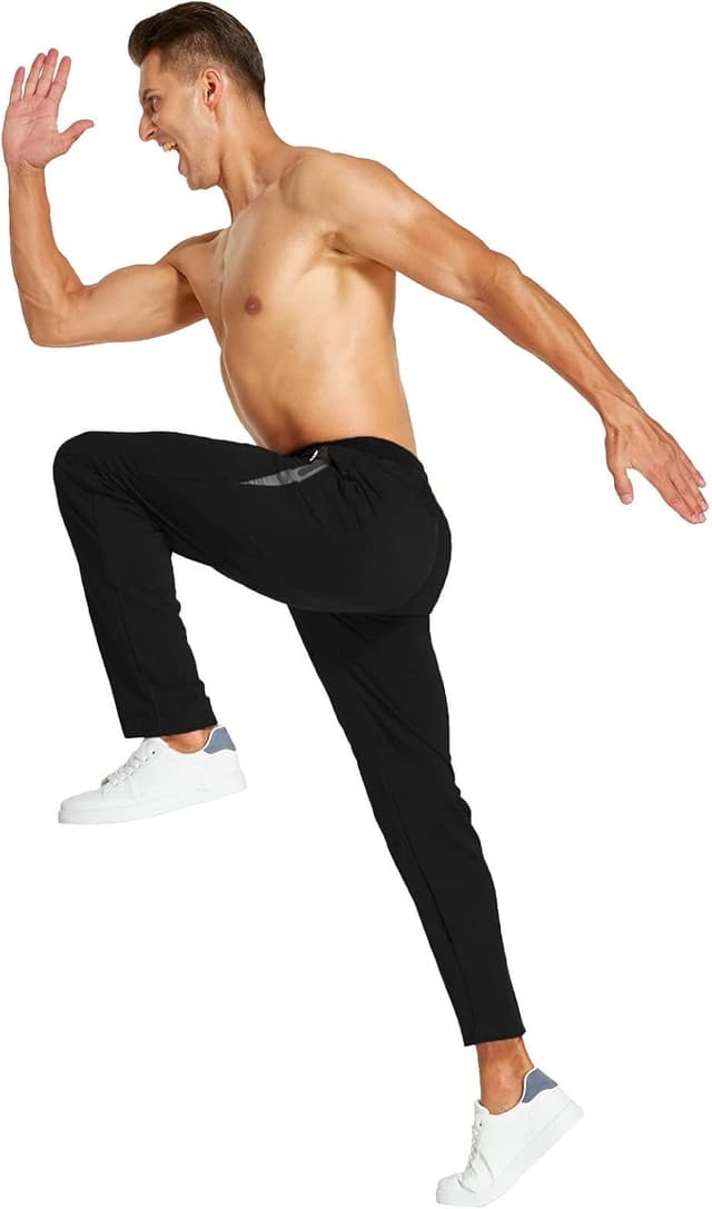 Detalle de JustSun Jogginghose Herren – Trainingshose aus Baumwolle mit Reißverschlusstaschen