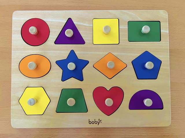 Detalle 2 de Dailyfunn Montessori Shape Peg Puzzle for 1-3 🎲