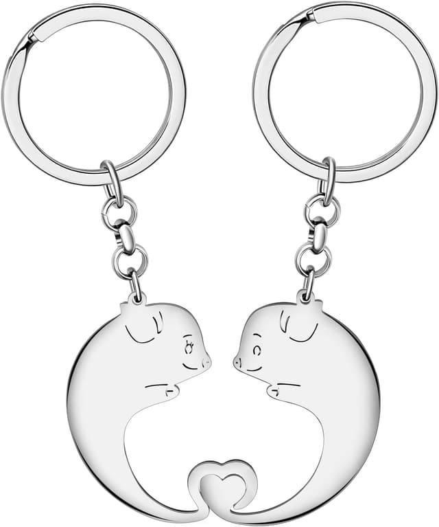 Detalle 2 de LONYOO llavero cerdo acero inoxidable 26x46 mm