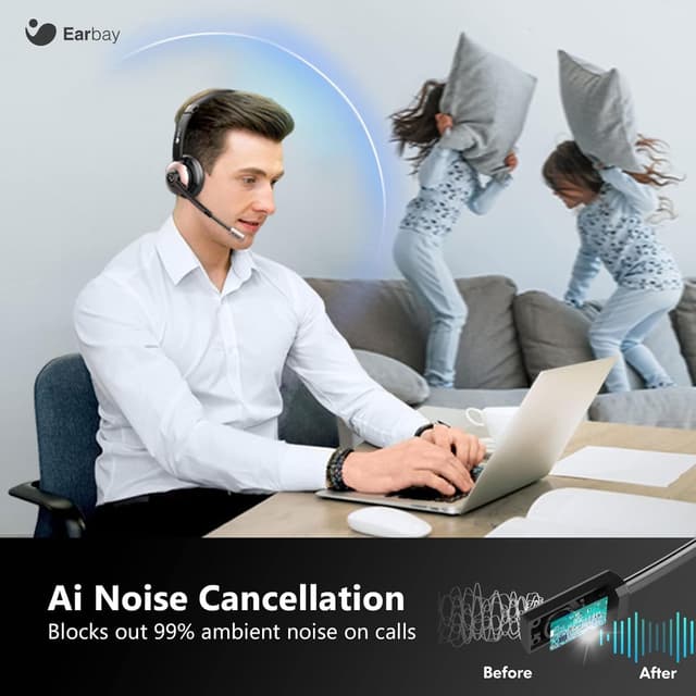 Detalle 2 de Earbay Kabelloses Headset Bluetooth 26 h 📞