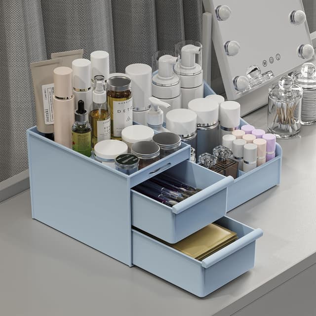 Detalle de DancesCat organizer per trucco con cassetti e 7 scomparti per vanità, bagno e toeletta