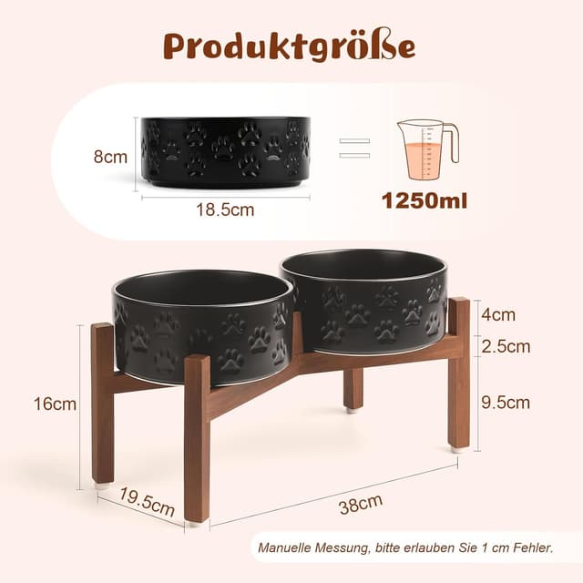 Thumbnail 1 de SPUNKYJUNKY Keramik erhöhter Hundenapf 1250ml