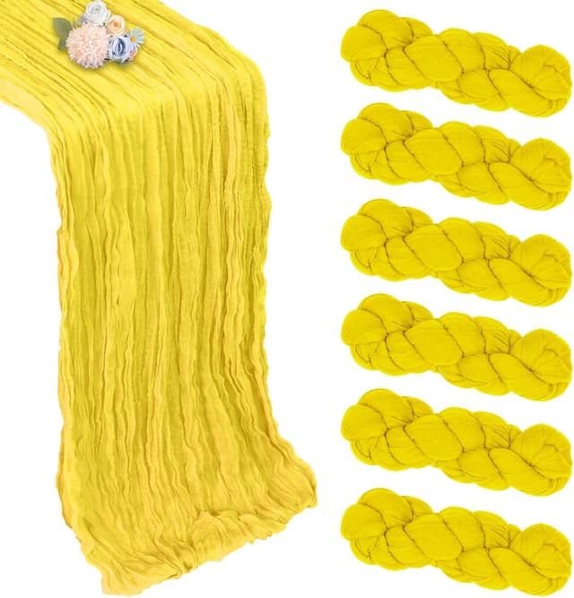 Detalle de 6 Pack Lemon Yellow Table Runner 35 x 120in
