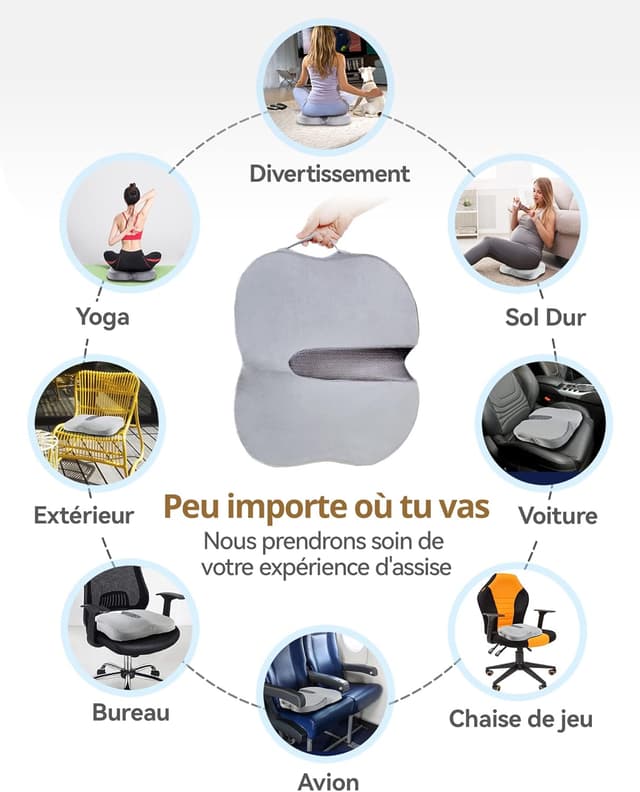 Thumbnail 4 de Travel Ease Coussin ergonomique 44 x 38 x 7 cm