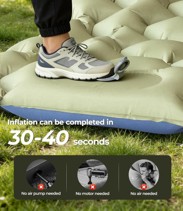 Detalle de DoXtreme selbstaufblasende Isomatte Luftmatratze 2-in-1 (195x66x10 cm) für Camping, Wandern & Reise