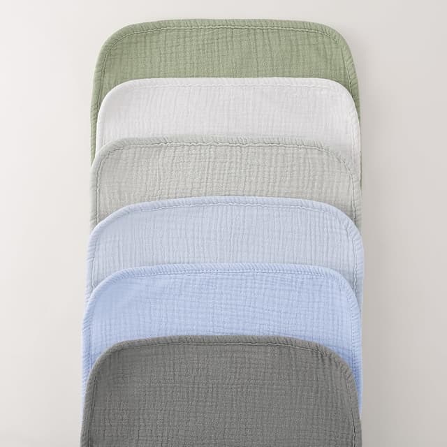 Thumbnail 4 de Bearmoss Moltontücher Baby Spucktücher aus 100% Baumwolle – 6er Pack 50x25 cm (BlauGrün)