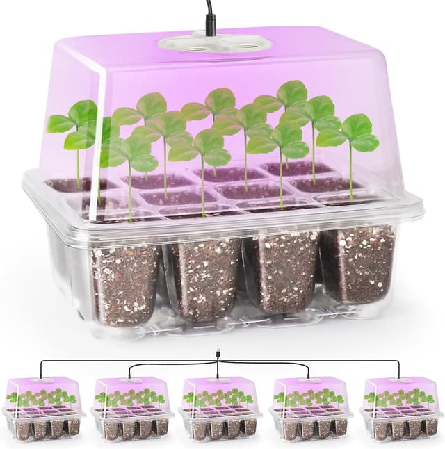 Imagen de Bonviee 5 Pack Seed Starter Tray with Grow Light en OfertitasTOP