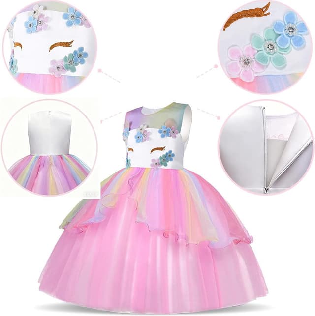 Thumbnail 5 de URAQT Unicorn Costume Dress for Age 3-10