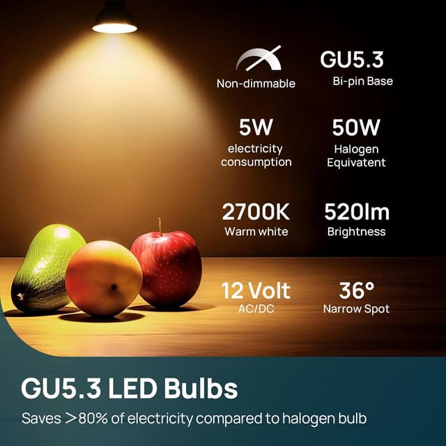 Detalle 2 de Linkind GU5.3 MR16 LED bulbs 12V 5W 520lm