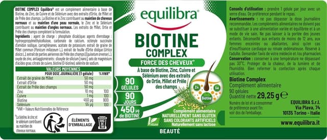 Thumbnail 5 de Equilibra Biotin Complex 450 μg 90 gélules