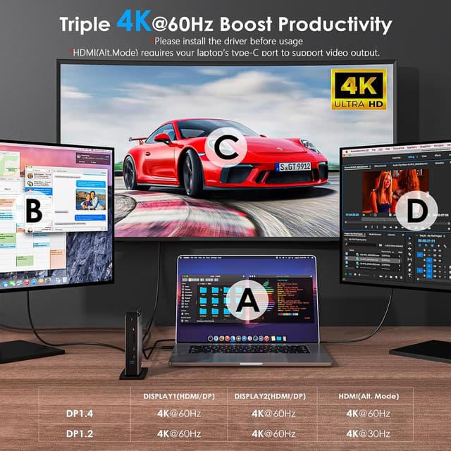 Thumbnail 3 de WAVLINK Docking Station USB-C con triplo HDMI