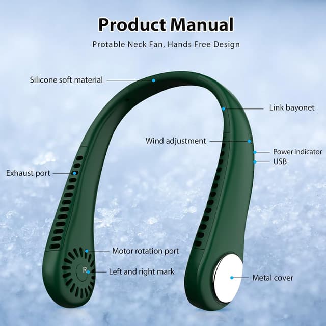 Detalle de Neck Fan portable neck fan 360° cooling