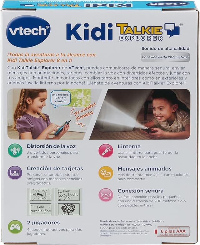 Thumbnail 6 de VTech KidiTalkie Explorer morado/rosa para niños +4