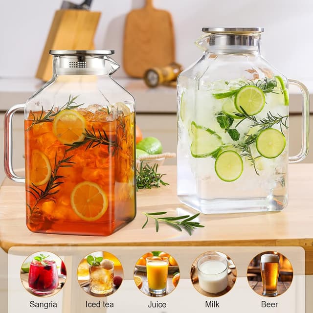 Thumbnail 2 de NETANY 1 Gallon Glass Pitcher 🥤