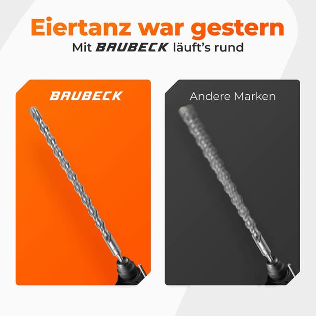 Detalle de SDS-Plus-Bohrer BAUBECK 30 x 600 mm für Beton & Stein – SDS-Plus Schaft, 4 Schneiden, 40CR-Stahl