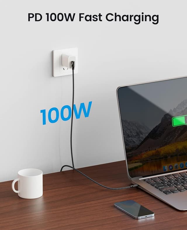 Detalle de ORICO USB‑C auf USB‑C Kabel (1 m) mit 20 Gbps, 100 W und 4K@60 Hz