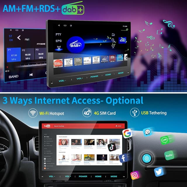 Thumbnail 4 de URVOLAX Android 13 Autoradio mit 10 Zoll Display